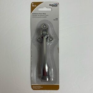 National Hardware 4 inch Kickdown Doorstop NEW Satin Chrome Finish V238 N273-532